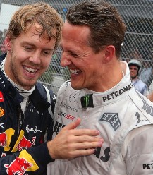 Sebastian Vettel（红牛）于2012年拥有德国F1司机迈克尔·舒马赫（梅赛德斯）。